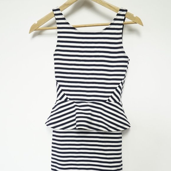 Peplum striped bodycon dress - Picture 1 of 3